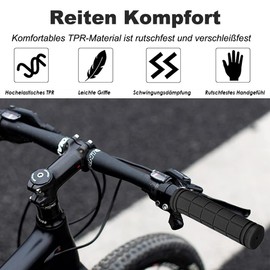 Children's Bicycle Grips - Handlebar Grips MTB Bicycle with Non-Slip Rubber | 132 mm Bicycle Grips Ergonomic Handlebar Grips for 22.2 mm Bicycle, MTB, Mountain Bike, Road Bike Grips
