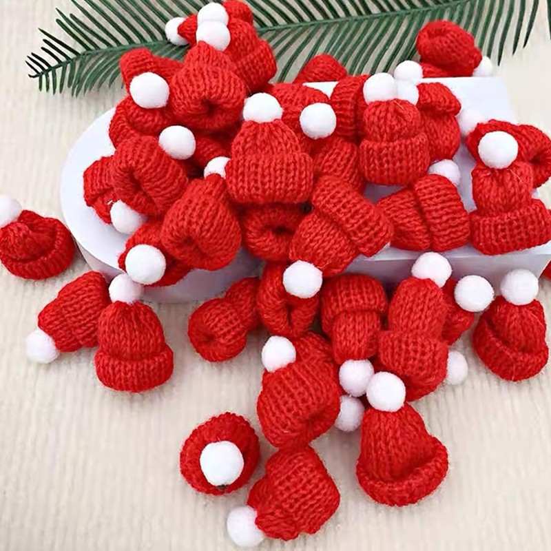 Cyiiifa クリスマスニットミニニット帽 5個 サンタ 帽子 クリスマスツリーオーナメント かわいいドールハット 雪だるま飾り パーティー DIY
