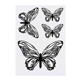 4 x 'Butterfly' Temporary Tattoos - Water Resistant, Skin-Safe, Non-Toxic Transfers, Mixed Sizes (TO00000969)