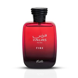 Hawas Fire For Him Eau De Parfum Spray 100ML (3.4 OZ) By Rasasi | Ignite Your Inner Passion With A Bold And Fiery Essence—Luxurious Masculine Scent.