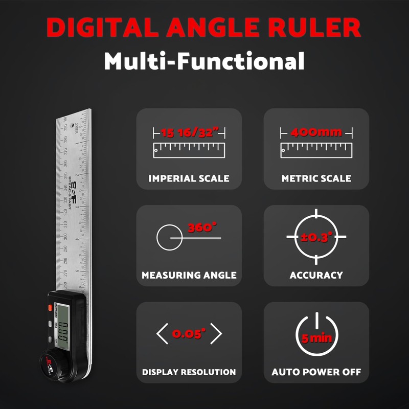 Digital Angle Finder Tool for Woodworking 7 inch / 200
