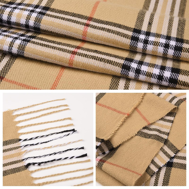 UMIPUBO Men's Scarves Classic Cashmere Wool Touch like Scarf Plaid
