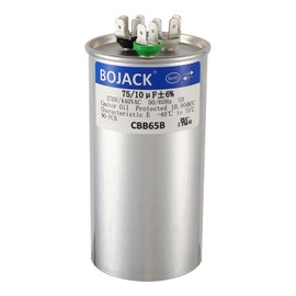 BOJACK 70+10 uF 70/10 MFD ±6% 370V/440 VAC CBB65 Dual Run Circular Start Capacitor for AC Motor Run or Fan Start or Condenser Straight