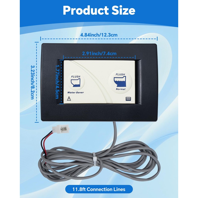 36387 Wall Switch, Tecma RV Toilet Silence Plus with 11.8ft