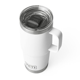 YETI YETI Rambler 20 oz Travel Mug, Stainless Steel, Vacuum Insulated with Stronghold Lid, White