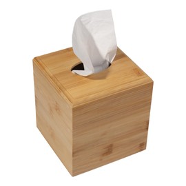 Tissue Box Cover Square for Kleenex - Handmade Tissue Holder for Tabletops, Bathroom, Office & Modern Farmhouse Decor - Decorative Bamboo Tissue Box Cover with Universal Fit​