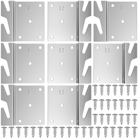 8 Pcs Heavy Duty Universal Wood Bed Rail Hook Plates for Beds Frame Bracket Headboard Footboard Replacement Bed Parts - Silver