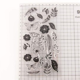 Dandelion Flowers Leaves Butterfly Stamp Rubber Clear Stamp/Seal Scrapbook/Photo Album Decorative Card Making Clear Stamps