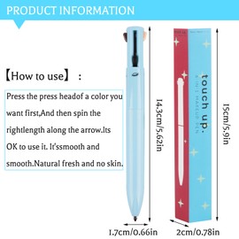 4-in-1 Makeup Pen, Taozoey Multifunctional Cosmetic Pen, Eyebrow Pencil, Eyeliner, Lip Liner, Highlighter Pen, for Perfect Waterproof, Long-Lasting Face Make-Up
