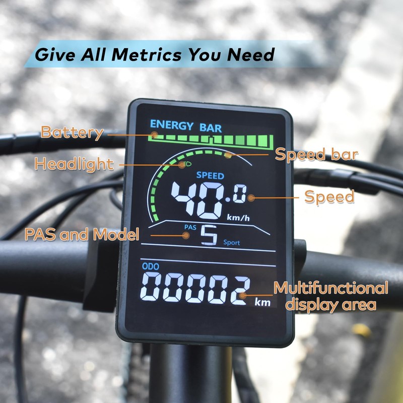 Mcezdy Ebike Display, UART No. 2 Protocol, 24V-60V Colorful Acrylic