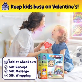 SUNGEMMERS Window Gem Art Suncatcher Kits - Craft for Kids 8-12 6-8, Fun Valentines Day Gifts for Grandkids, Birthday Gifts for Girls & Boys, Crafts for Ages 4-10, Fun DIY Art Kit for Kids 6-12