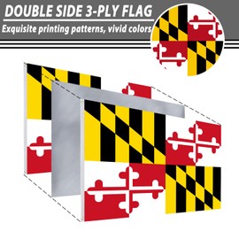 FLAGWIN Maryland Flag 3x5 FT - 3 Ply Double Sided Polyester Maryland State Flag with Brass Grommets - Vivid Color and Fade Proof State of Maryland Flag 3x5 Outdoor