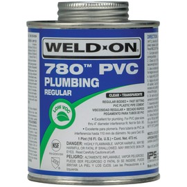 Weld-On 14002 780 PVC Regular-Bodied High Strength Plumbing Solvent Cement - Fast-Setting and Low-VOC, Clear 1 Pint (16 fl oz)