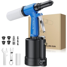 VORXEON Pneumatic Rivet Gun Set 3/32", 1/8", 5/32", 3/16" Air Riveter Pulling pressure 3097 lbf Pneumatic Tool 1/4" NPT For automotive industries, construction, manufacturing