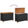 vidaXL Black Poly Rattan Patio Storage Box with Acacia Wood