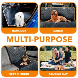 Mega Store RG Dog Hammock for Car - Waterproof Back Seat Pet Cover for Dogs with Mesh Window Dog Car Seat Cover for Back Seat for Sedans, Trucks, SUVs, Standard