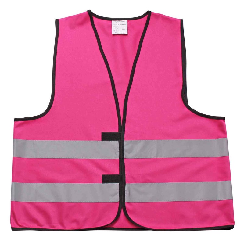 4business Pack of 4 Signal Vest Magenta for Adults Sizes