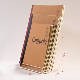 AIMOLLY Acrylic Bookends, Clear Book Ends for Shelves, Transparent Organizer, Holder Stand Decorative, Stoppers for Heavy Duty Books, File, Book Organizer for Home Office School Supplies (J-Shape)