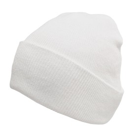 Beanie Hat Plain White Soft Comfortable Casual for Men Women Warm Knitted Winter Woolly Skully Ski Headwear