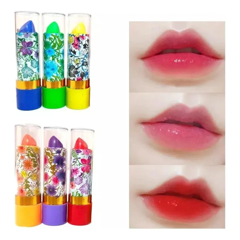 Labiales Mágicos Florales Con Aroma 12 Piezas Hidratantes