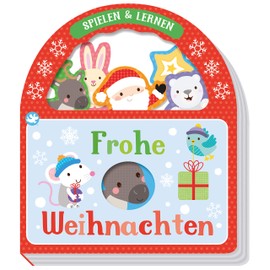 Frohe Weihnachten: Pappebuch mit Tragegriff und Guckloch