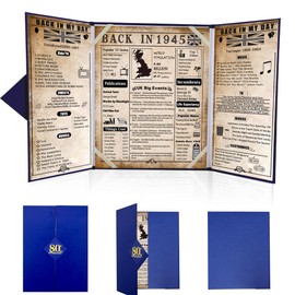 back in 1945 Poster 80th Birthday Gifts for Women and Men,Vintage Happy 80th Birthday Decoration Supplies for 80 Year Old,Folded
