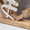 levandeo Anchor Sculpture Height 28 cm Silver Mango Wood Table