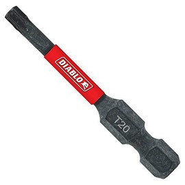 Diablo Torx Drive Bit with MaxTorque Zone for Maximum Performance - Optimized Tip, Laser Engraved Type and Size - 1/4" Hex, 2" Length, T20 Head - DT202P1