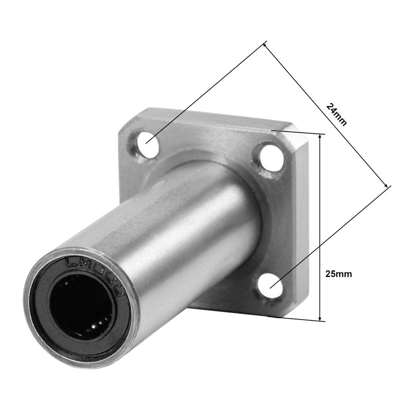 sourcing map LMK8UU Extra Long Square Flange Linear Ball Bearings,