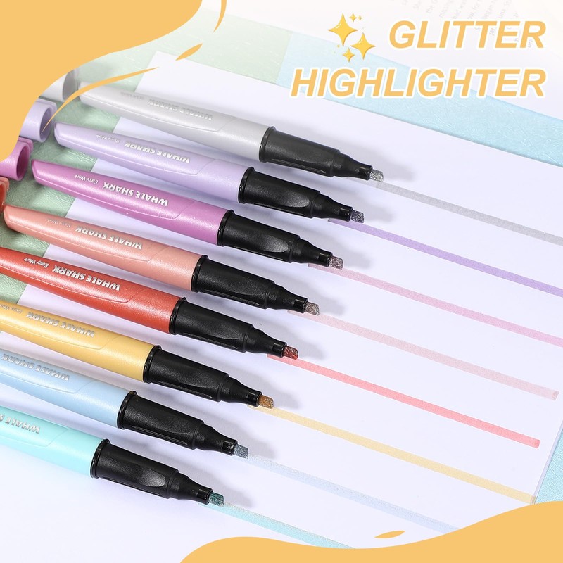 PATIKIL Shiny Highlighter Set of 6 Sparkle Marker No Lead