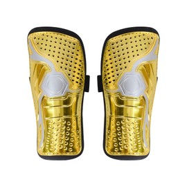 Shin Pads for Children's Football, Shin Pads Kids, Lightweight Calf Protection Device, Football Knee Pads for Children from 10-14 Years, with Strong Non-Slip Belt, Anti-Fall and Anti-Impact (Yellow)