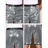 Lars Amadeus Sparkly Silver Sequin Shorts for Men's Straight Leg