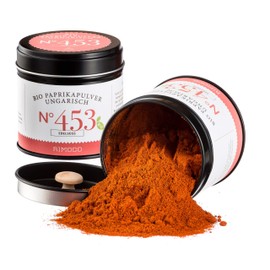 Rimoco N°453 Organic Paprika Powder Hungarian Elegant Sweet Pepper Powder Finely Ground from Hungary with Fruity Fresh Aroma Organic Cultivation (DE-ÖKO-007) 70 g in Elegant Spice Jar with Aroma Lid