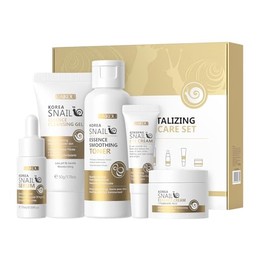 HXLYBD - Kit De Cuidado Facial Con Esencia De Caracol Coreana, Regalo Para Mujeres, Incluye Limpiador Suave, Tónico, Crema Para Ojos, Sér...