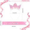 HUSHRICH Baby Girls 3rd Birthday Headband and Sash, Princess Girls