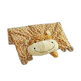 The Original Pillow Pets Giraffe Blanket (Yellow and Tan)