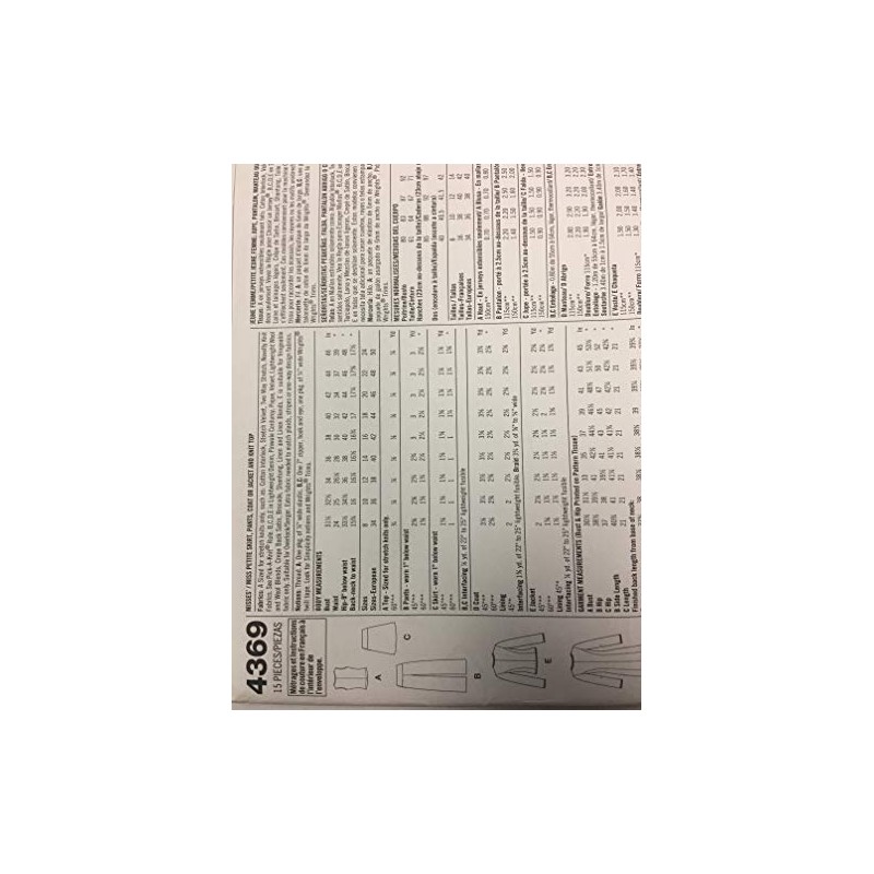 Simplicity Sewing Pattern 4369 Skirt, Jacket, Coat, Top, Size K5