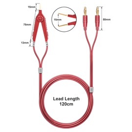 Goupchn LCR Meter Test Leads Terminal Kelvin Clips Cable Wires to 4mm Banana Plugs Gold-Plated 1.2m/3.94ft for DMM