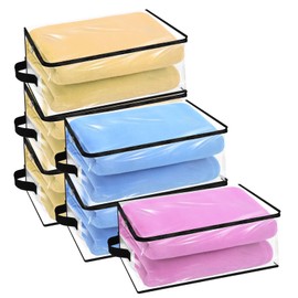 6 Pieces Clear Zippered Storage Bags PVC Plastic Storage Bags Clothing Storage Bags Organizer for Blankets Clothes Bed Sheet Organizer with Zipper for Toys, Bedding Sets, Closet (20 x 14 x 8 Inch)