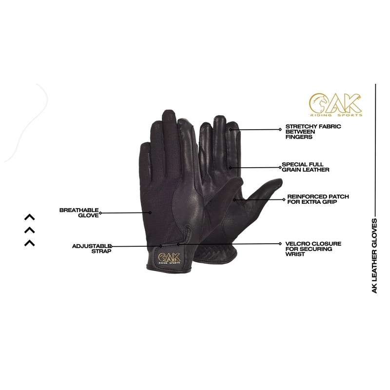AK Summer Horse Riding Gloves in Soft Leather with Breathable