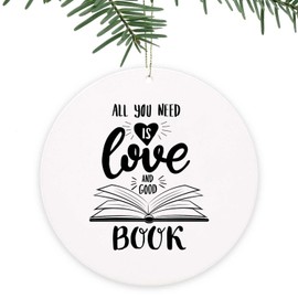 MEVRA Book Christmas Ornament,Read Good Book,Tree Decorations,Funny Xmas Halloween Decor, for Friends,Family,Students,Kids,Librarian,Boys,Girls