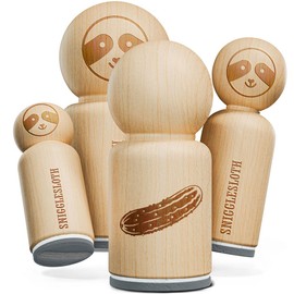 Dill Pickle Cucumber Rubber Stamp for Stamping Crafting Planners - 3/4 Inch Small