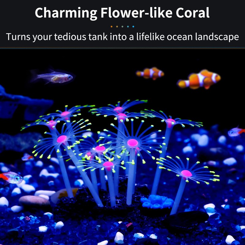 Uniclife Glowing Effect Artificial Coral Plant for Fish Tank, Decorative