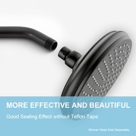 OFFO Shower Arm with Flange, 10 Inches Oil Rubbed Bronze Wall Mount Replacement Angle Shower Head Arm Wall-Mounted For Fixed Shower Head & Handheld Showerhead