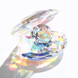 Crystal Shell 60th Anniversary Diamond Wedding Gifts for Couples Grandparents, Her Presents 60 Years of Marriage Romantic Keepsake Ornaments for Home Decor