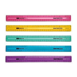 EAI Education 12" ShatterProof Ruler 1/8" Scale: Assorted Colors - Set of 100