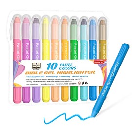 Shuttle Art 10 Pastel Colors Gel Highlighters,Bible Highlighters,No Bleed Through, Bible Journaling Supplies,Great for Journaling, Highlighting and Studying