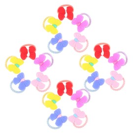 SUPVOX Floral Dog Hair Bows Rubber Bands 20pcs Pack Fashionable Pet Accessories for Small Dogs Easy to Wear Remove