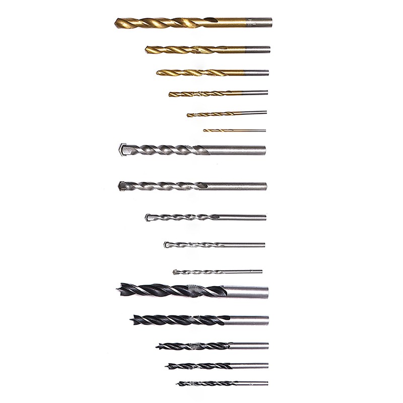 16Pcs Wooden Cement Metal Drill HSS Twist Masonry Woodworking Set