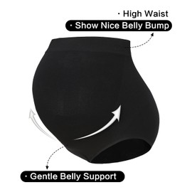 KUNINDOME Maternity Shapewear Briefs, Black, Large, B. Black, Large